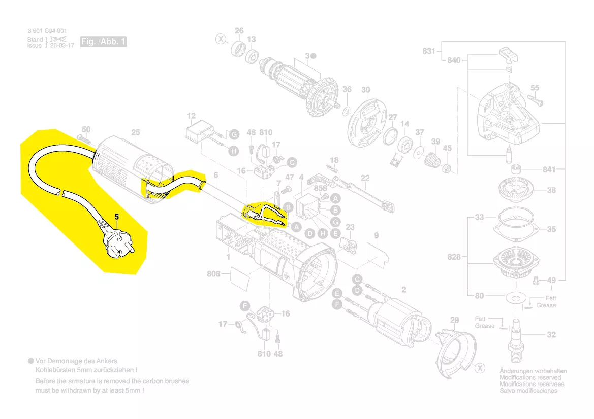 Cable d\'alimentation réf. 1 604 460 312 Bosch